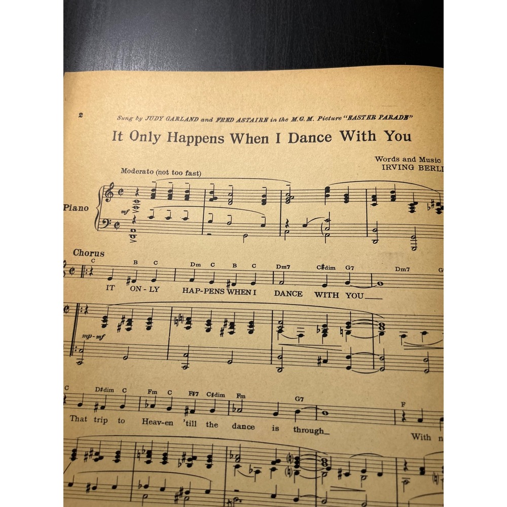 Sheet Music Easter Parade Irving Berlin It Only Happens When I Dance With You MG - Picture 2 of 11